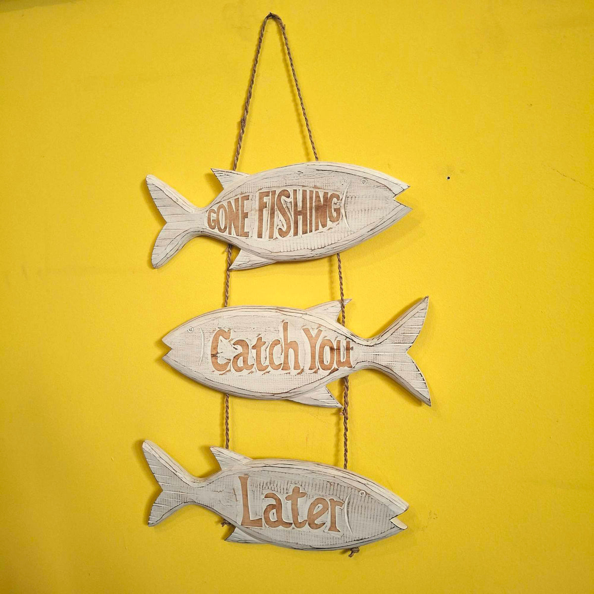 Pesci in legno Cartello marinaro frase pescatori