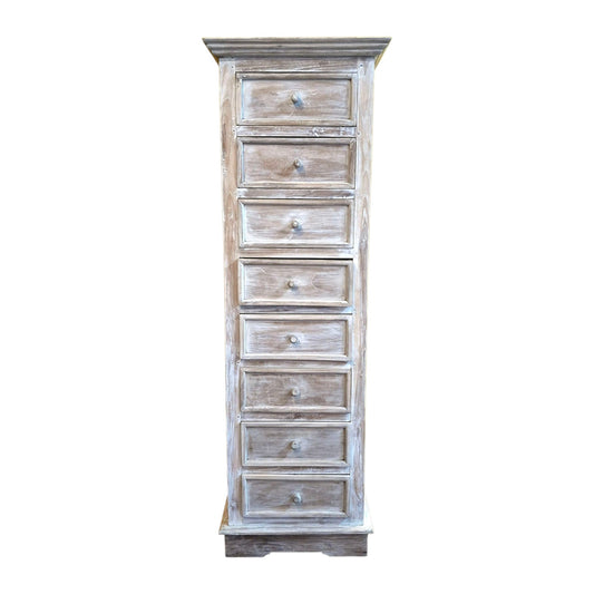 Cassettiera 8 cassetti in legno Teak shabby chic
