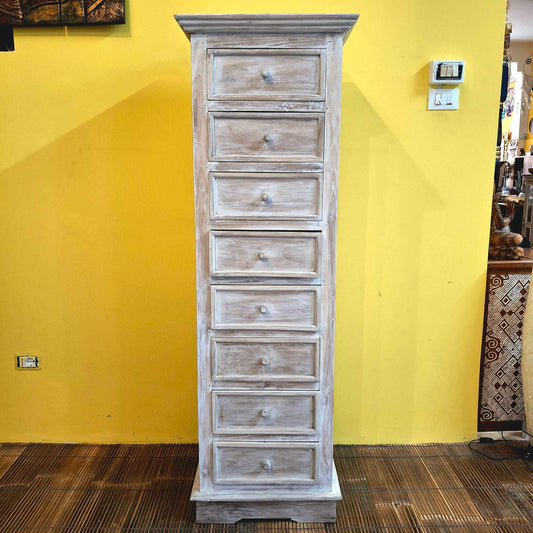 Cassettiera 8 cassetti in legno Teak shabby chic