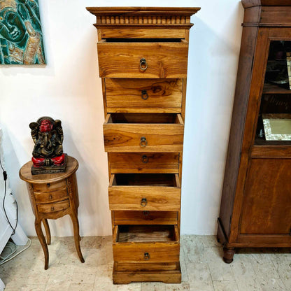 Cassettiera etnica 8 cassetti in legno teak