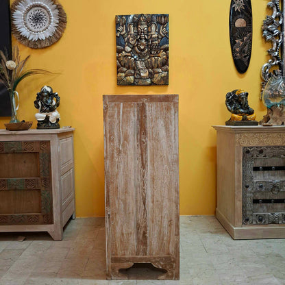 Cassettiera etnica in teak stile shabby chic
