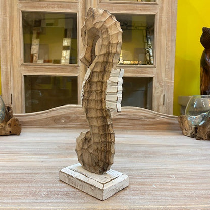 Cavalluccio marino arredo etnico scultura legno