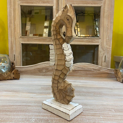 Cavalluccio marino arredo etnico scultura legno