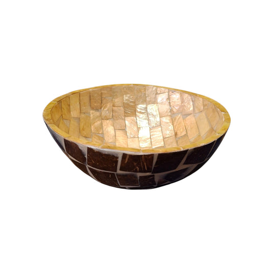Bol en mosaïque de noix de coco et de nacre