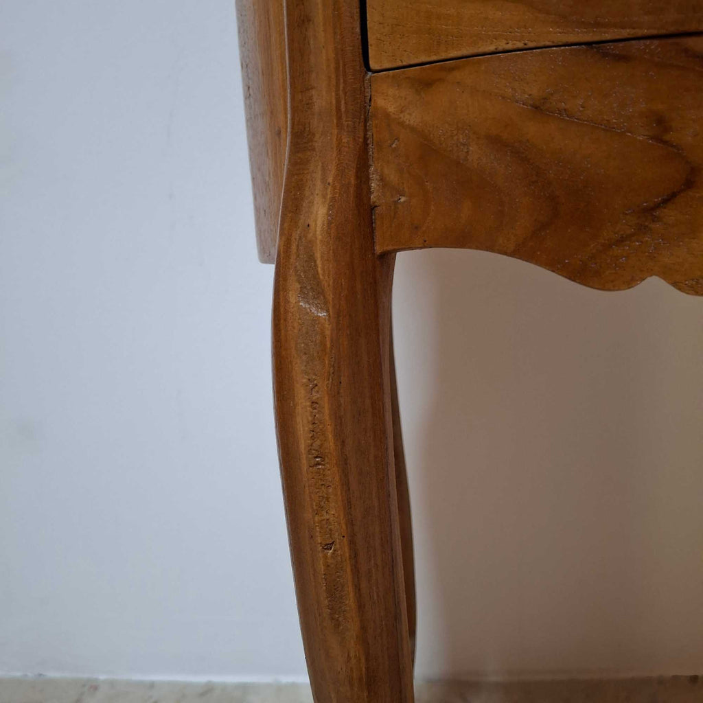 Comodino stile liberty intagliato in legno teak - ETNICBAY