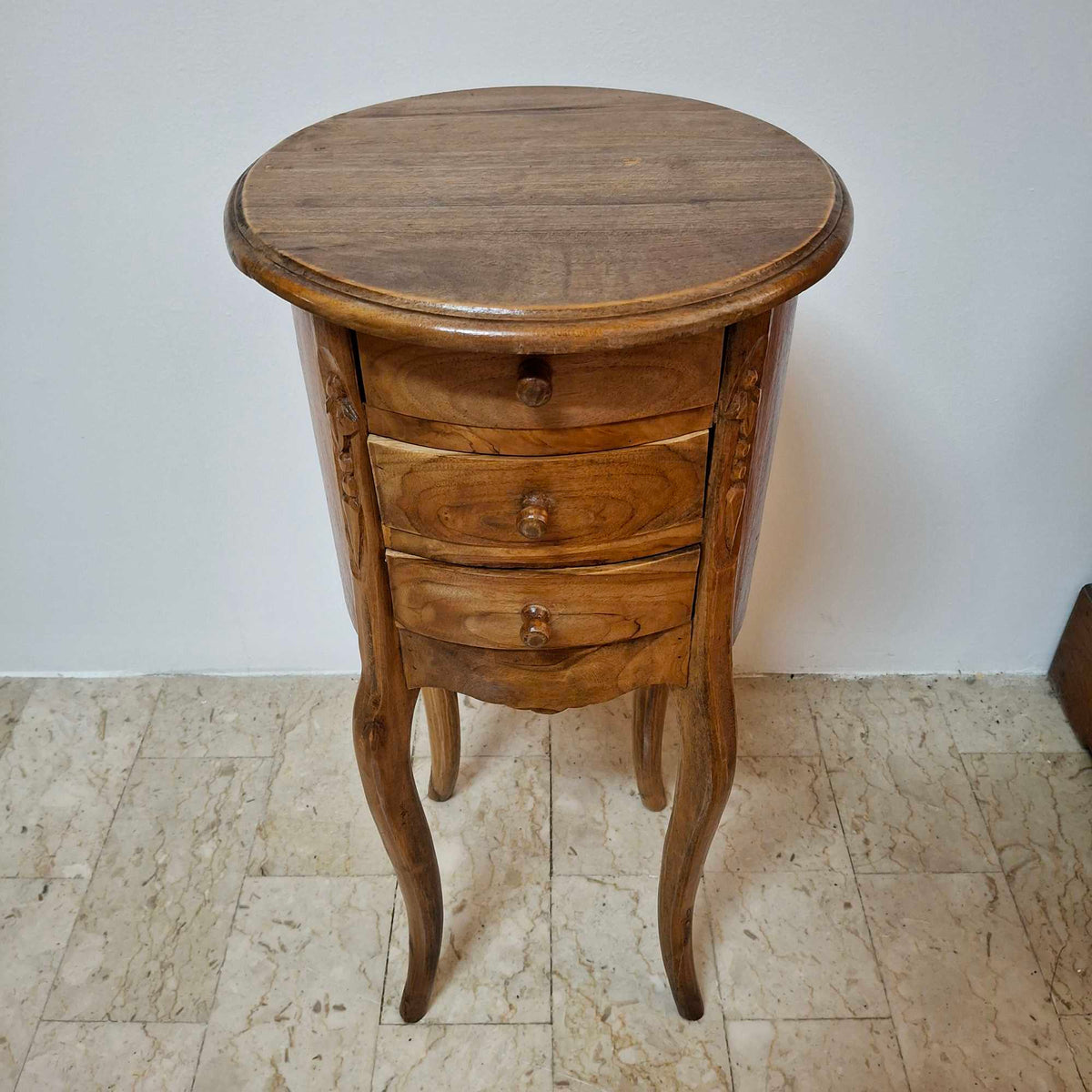 Comodino in legno teak mobiletto vintage - ETNICBAY