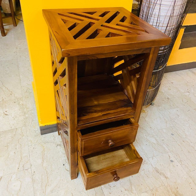 Comodino etnico in teak mobiletto design moderno - ETNICBAY