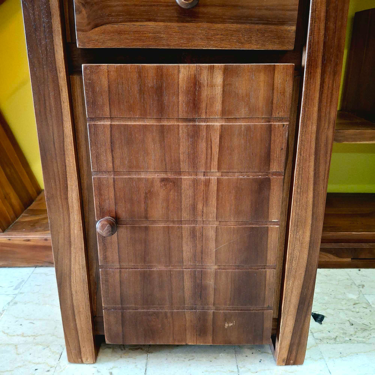 Comodino etnico in legno teak mobiletto bagno