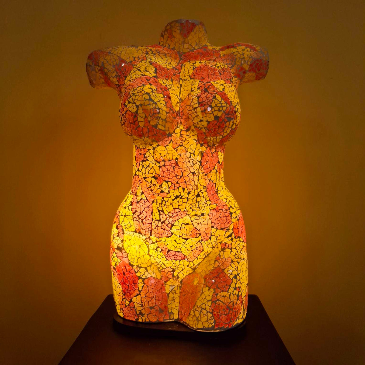 Lampada etnica busto di venere abatjour in vetro