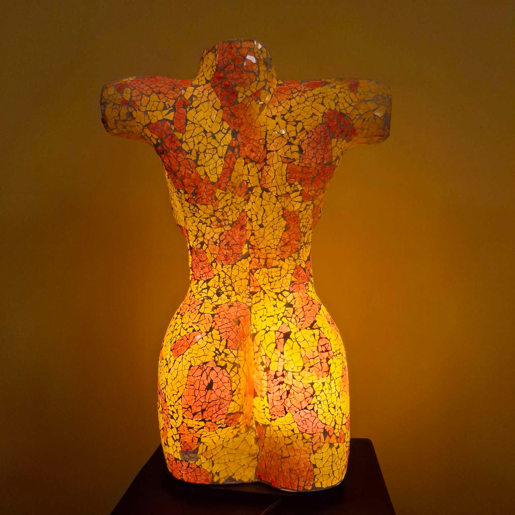 Lampada etnica busto di venere abatjour in vetro