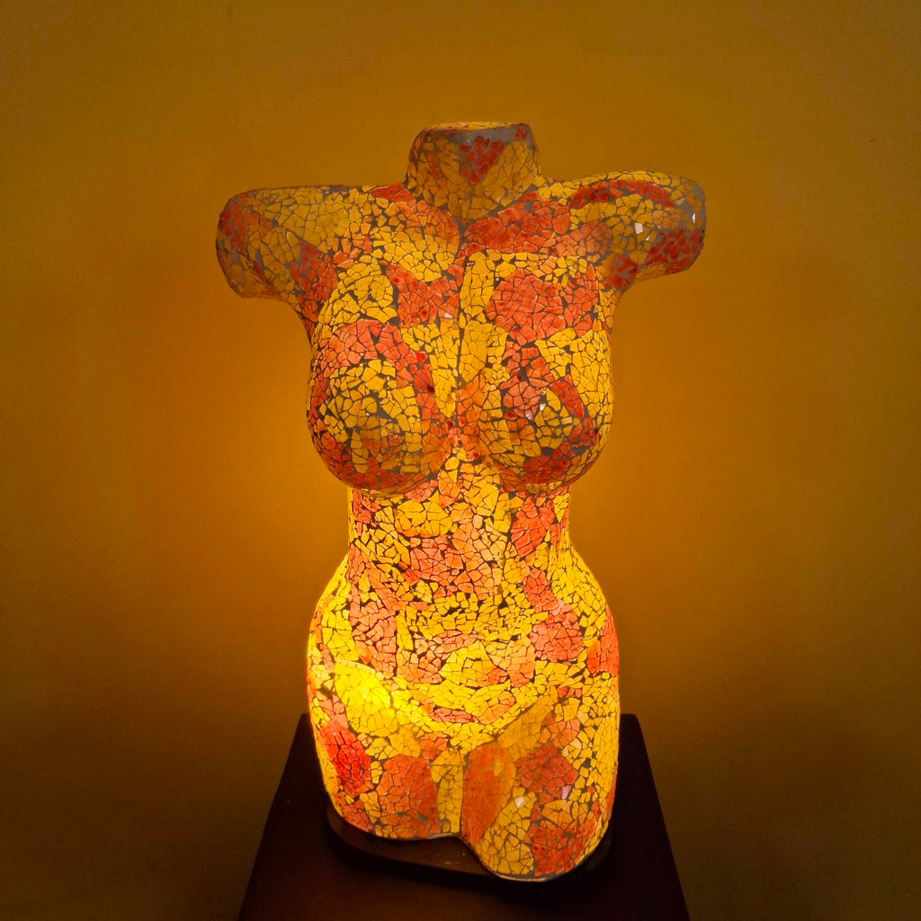 Lampada etnica busto di venere abatjour in vetro