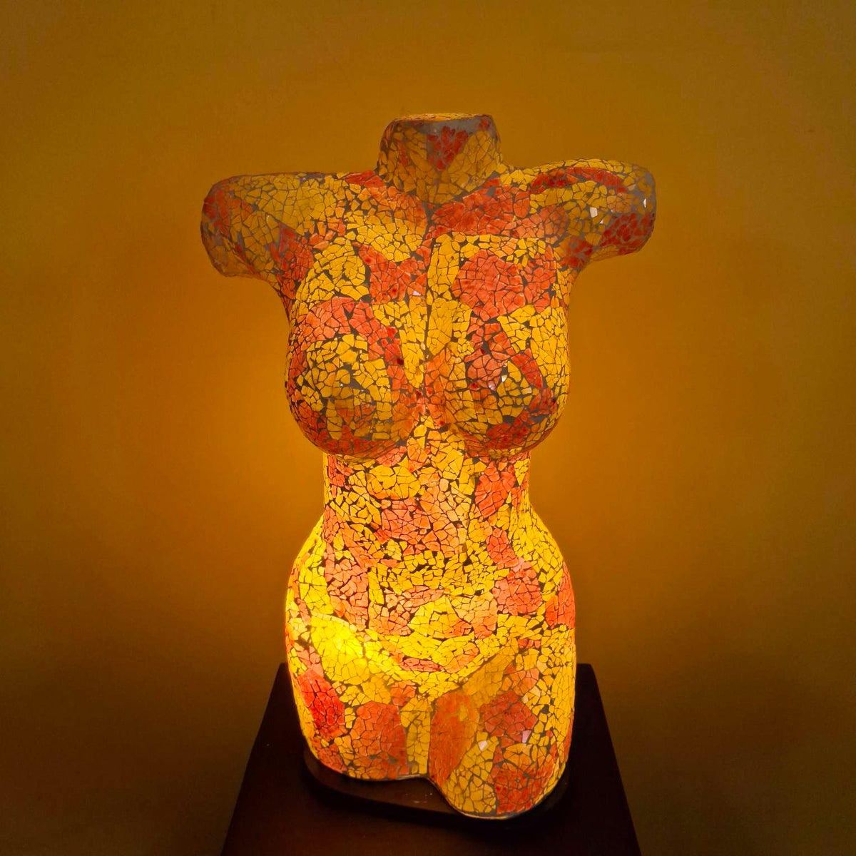 Lampada etnica busto di venere abatjour in vetro