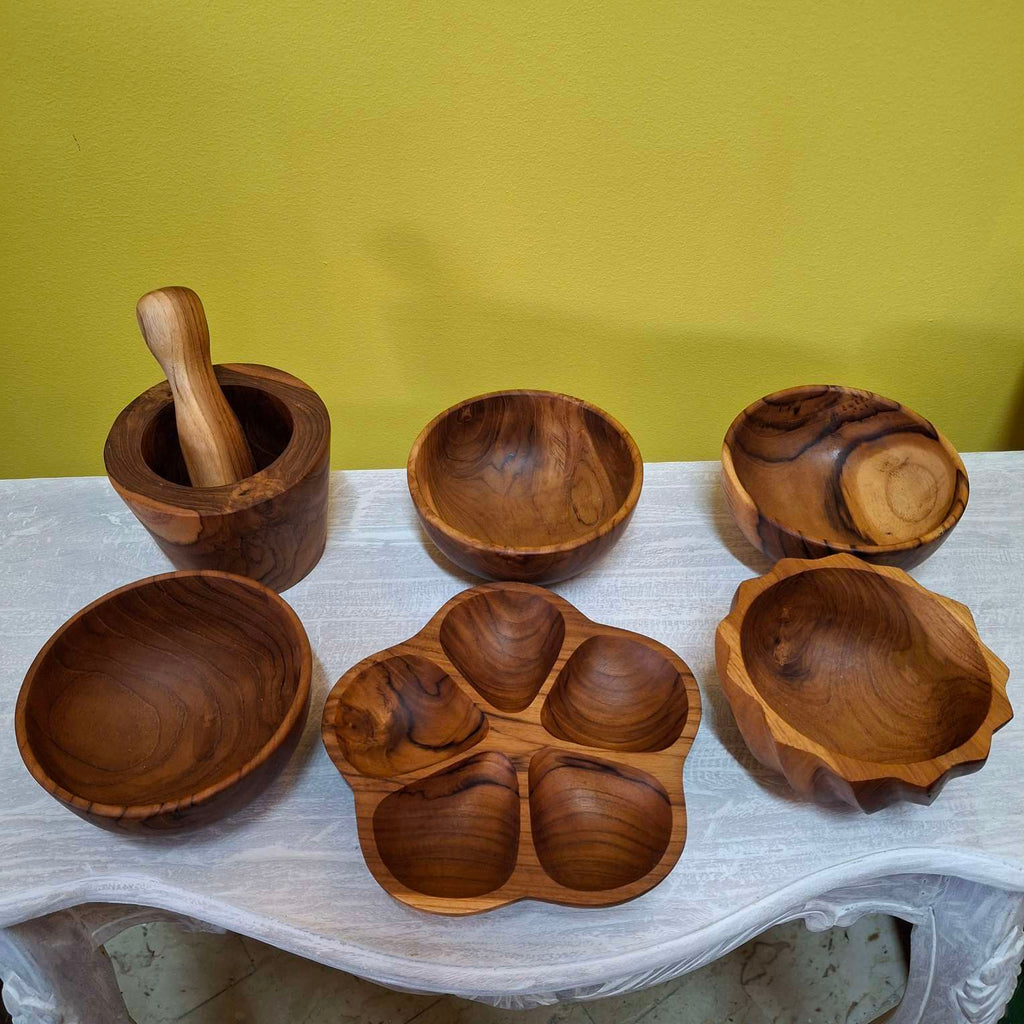 Ciotola piatto centro tavola in legno teak - ETNICBAY