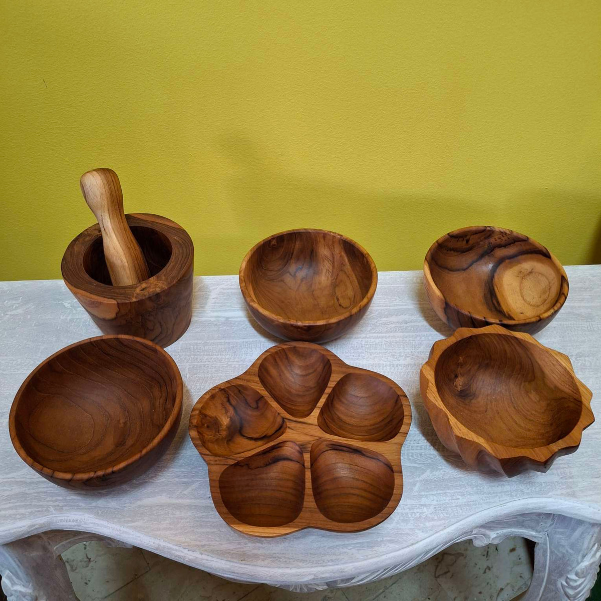 Vassoio antipasti in legno teak svuota tasche - ETNICBAY