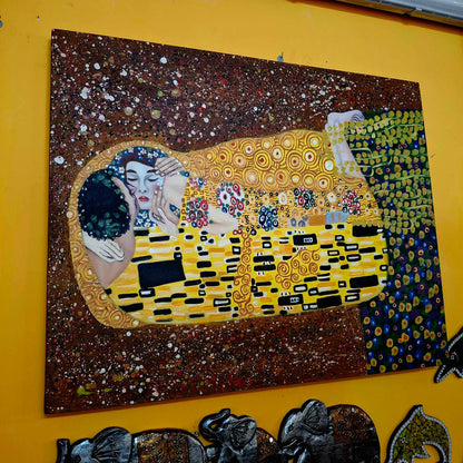 Il Bacio dipinto di Gustav Klimt quadro etnico