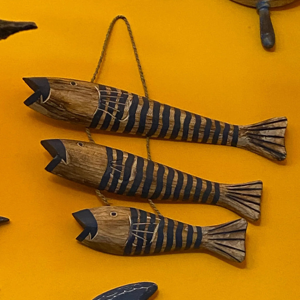 Decorazione etnica marinara pesci in legno da parete