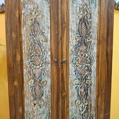 Credenza alta in legno teak mobile etnico