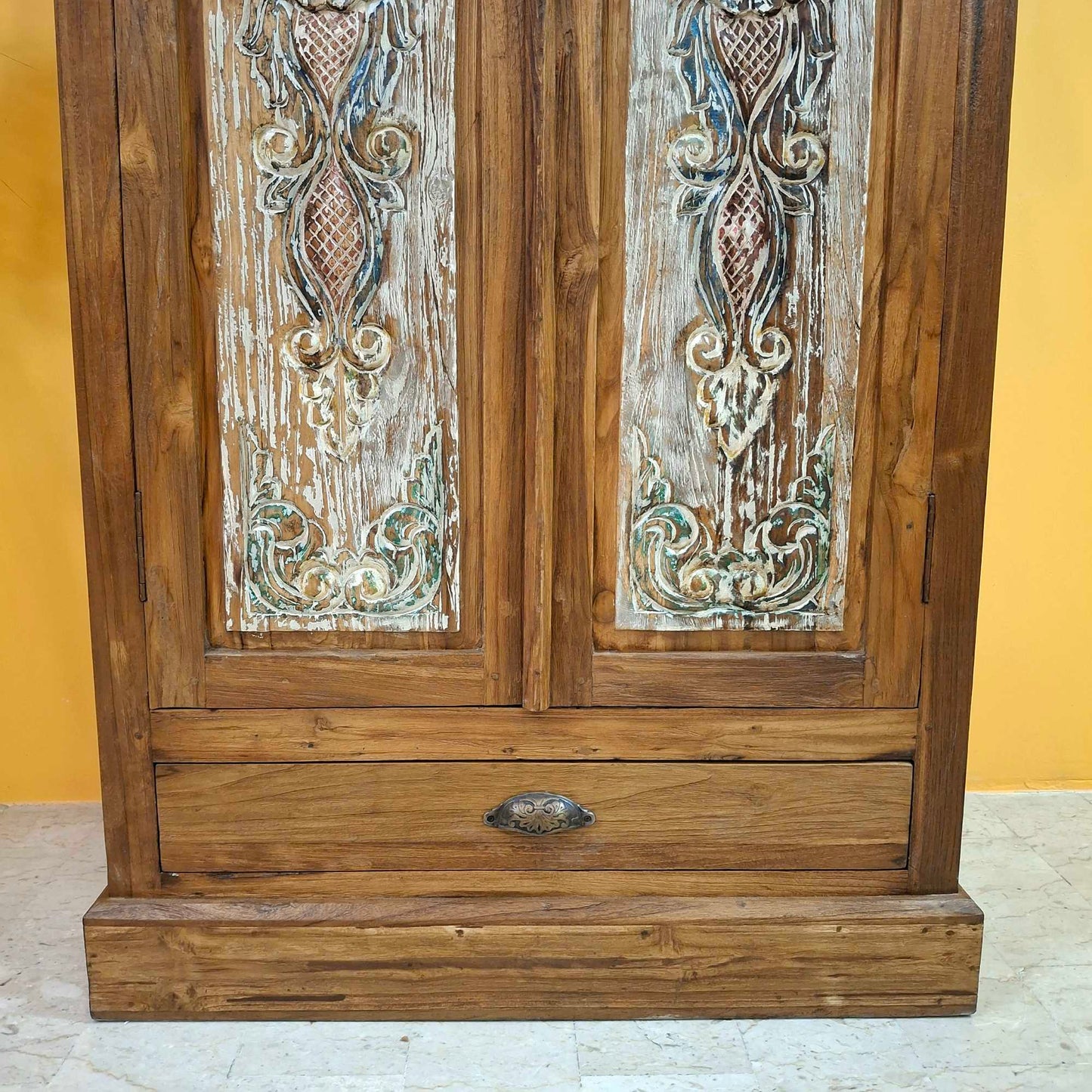 Credenza alta in legno teak mobile etnico