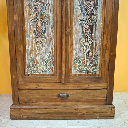 Credenza alta in legno teak mobile etnico