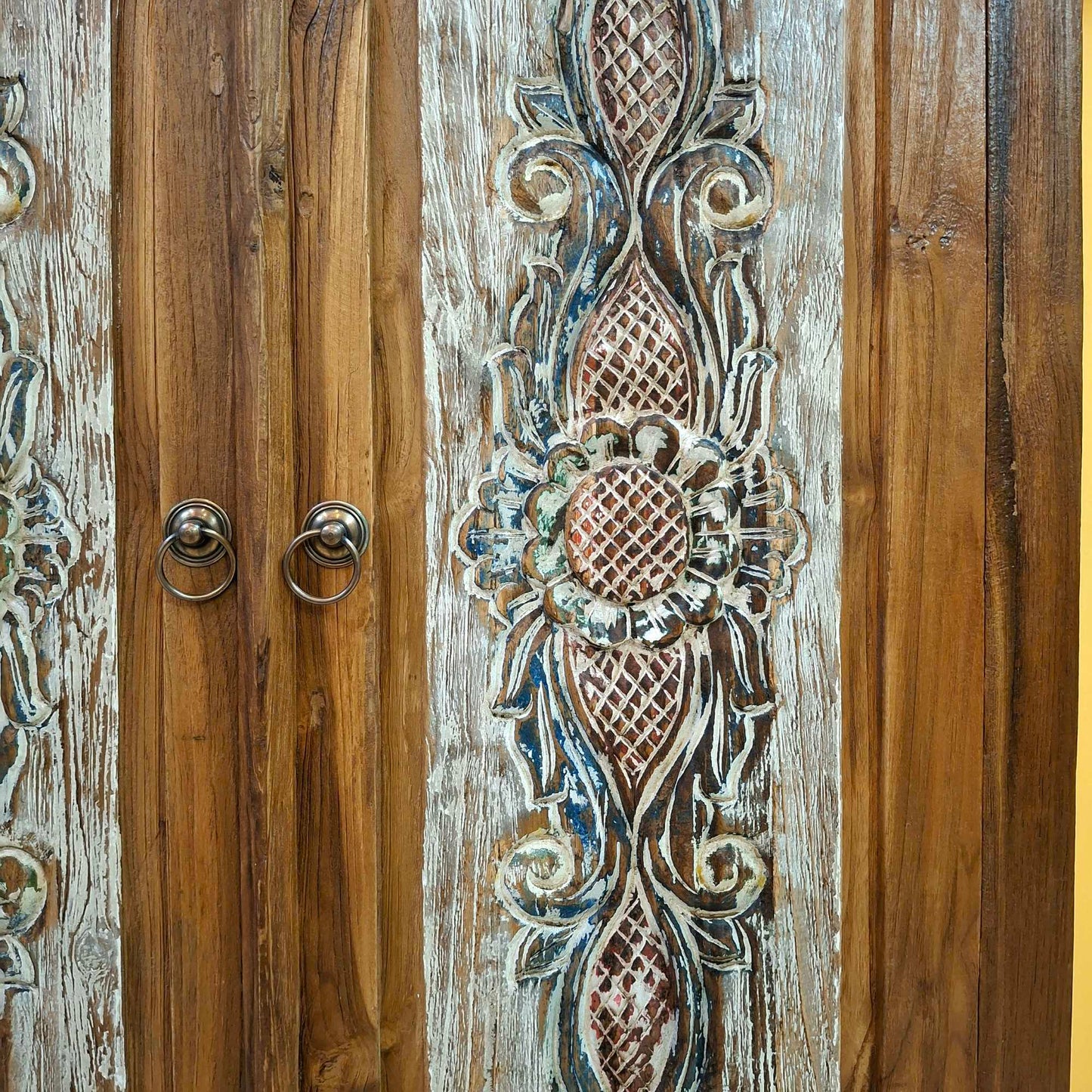 Credenza alta in legno teak mobile etnico