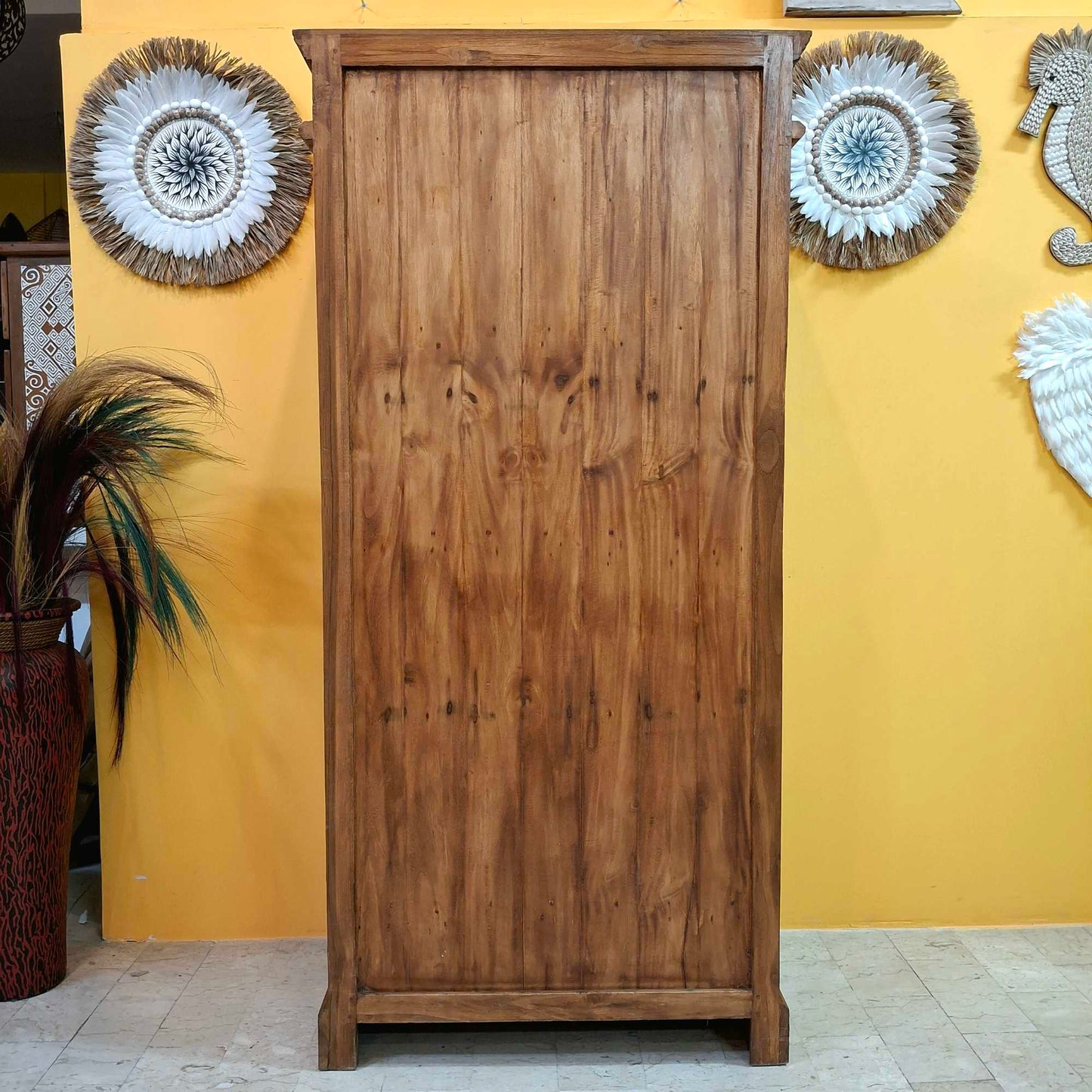 Credenza alta in legno teak mobile etnico