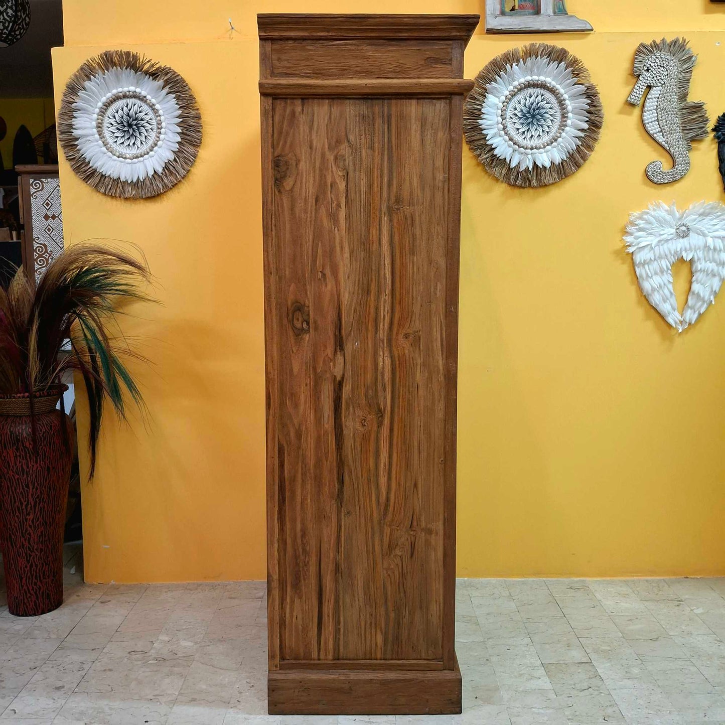 Credenza alta in legno teak mobile etnico