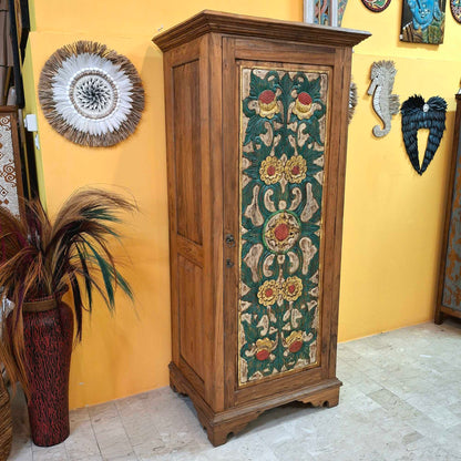 Credenza etnica a colonna armadio vintage in teak