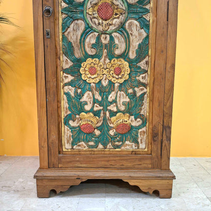 Credenza etnica a colonna armadio vintage in teak