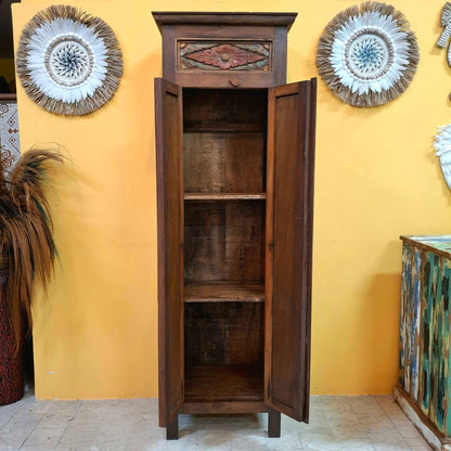 Credenza etnica armadio a colonna  in legno teak