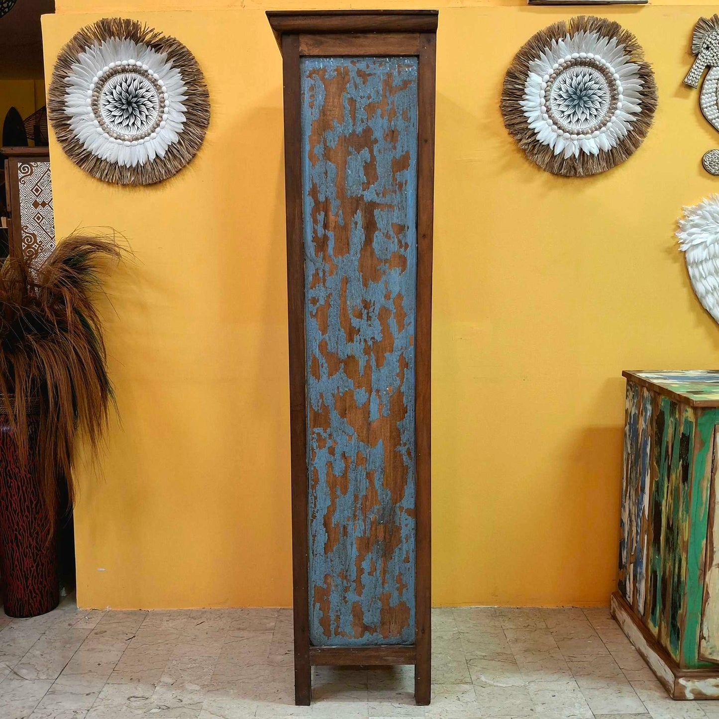 Credenza etnica armadio a colonna  in legno teak