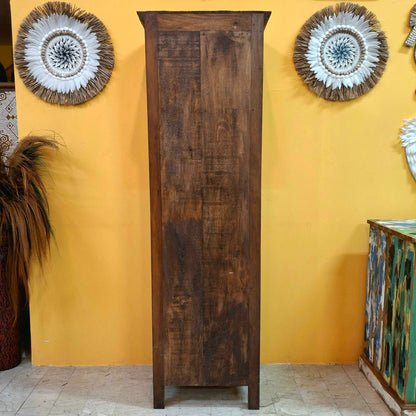 Credenza etnica armadio a colonna  in legno teak