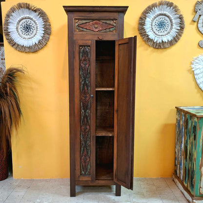 Credenza etnica armadio a colonna  in legno teak