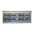 Credenza etnica intagliata legno teak mobile rustico - ETNICBAY