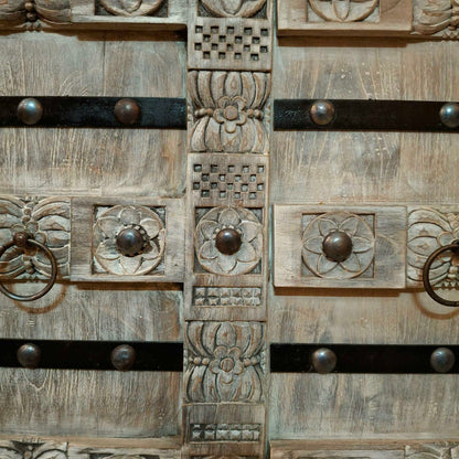 Credenza etnica intagliata legno teak mobile rustico
