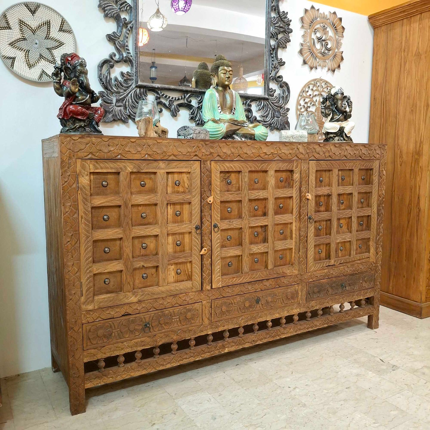 Credenza etnica mobile vintage buffet in teak