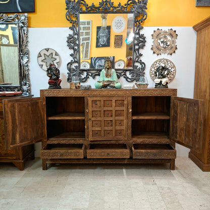 Credenza etnica mobile vintage buffet in teak