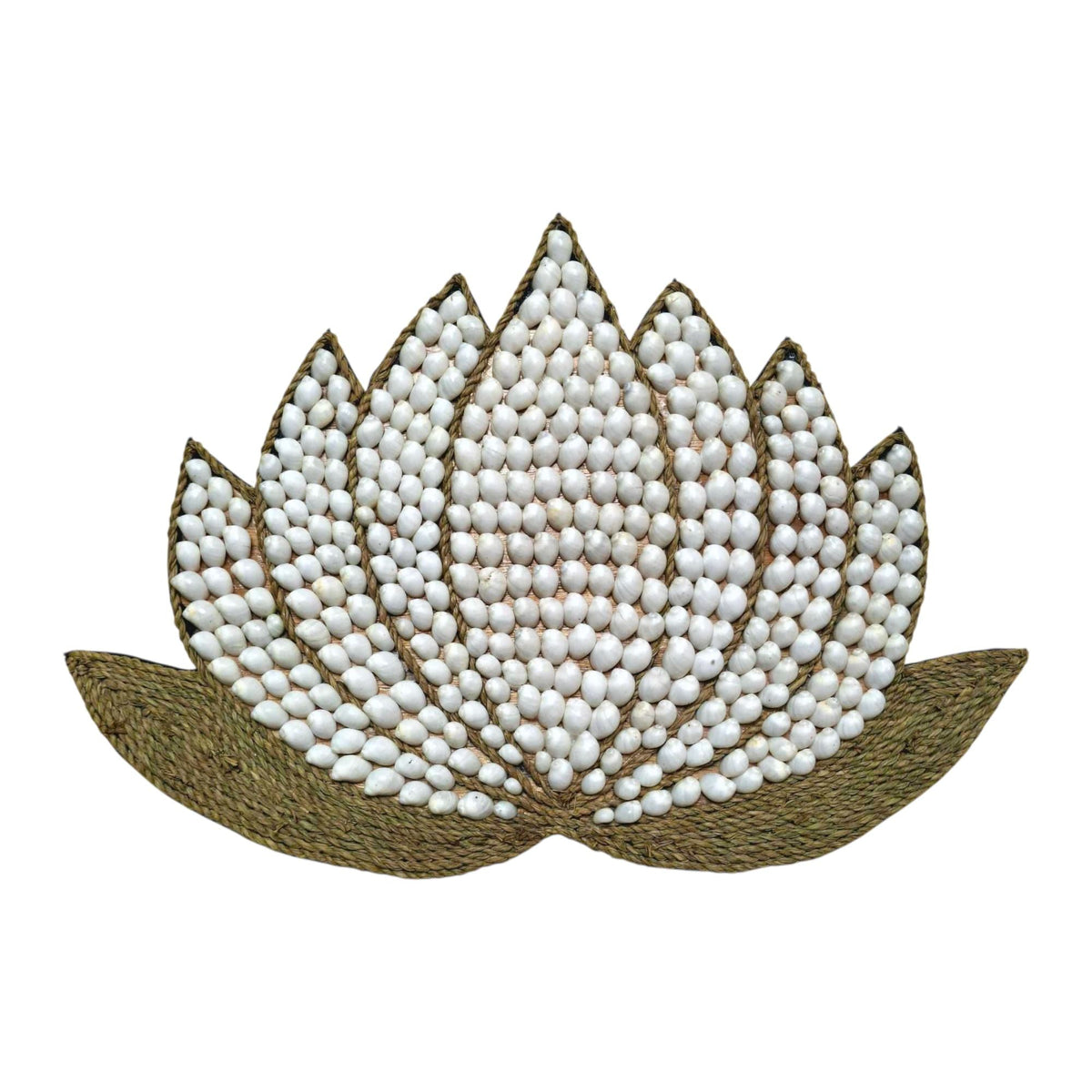 Fiore di loto in fibra e conchiglie naturali