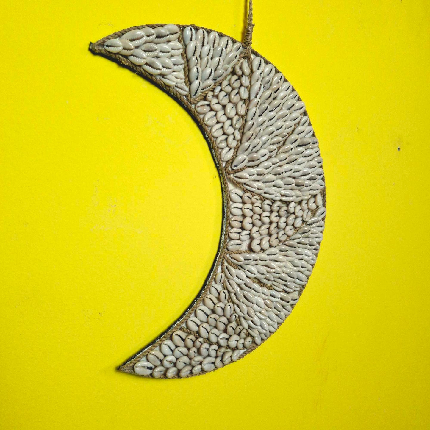 Decorazione da parete etnica luna e conchiglie di mare