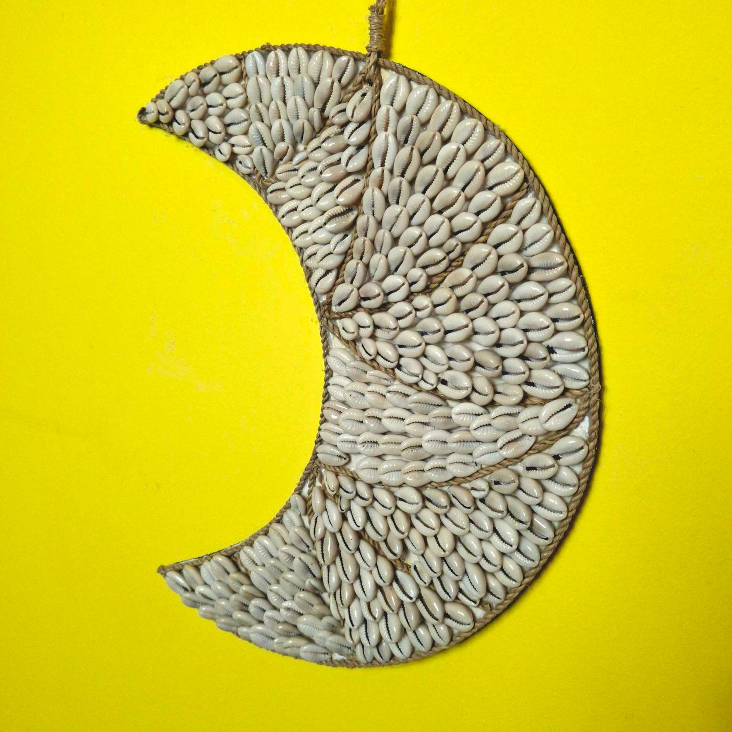 Decorazione da parete etnica luna e conchiglie di mare