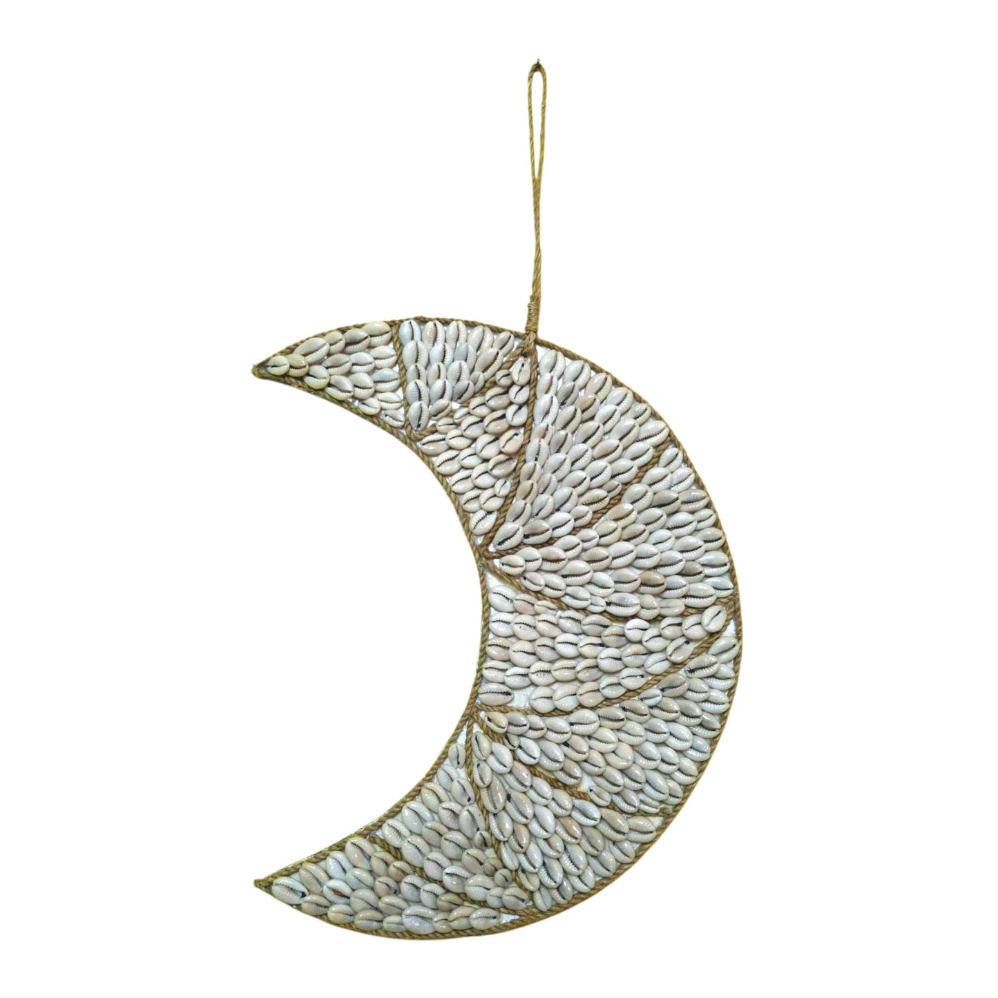 Decorazione da parete etnica luna e conchiglie di mare