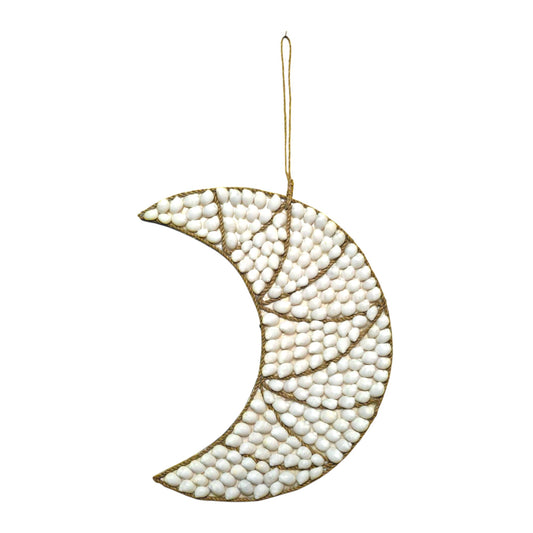 Decorazione etnica da parete luna e conchiglie di mare