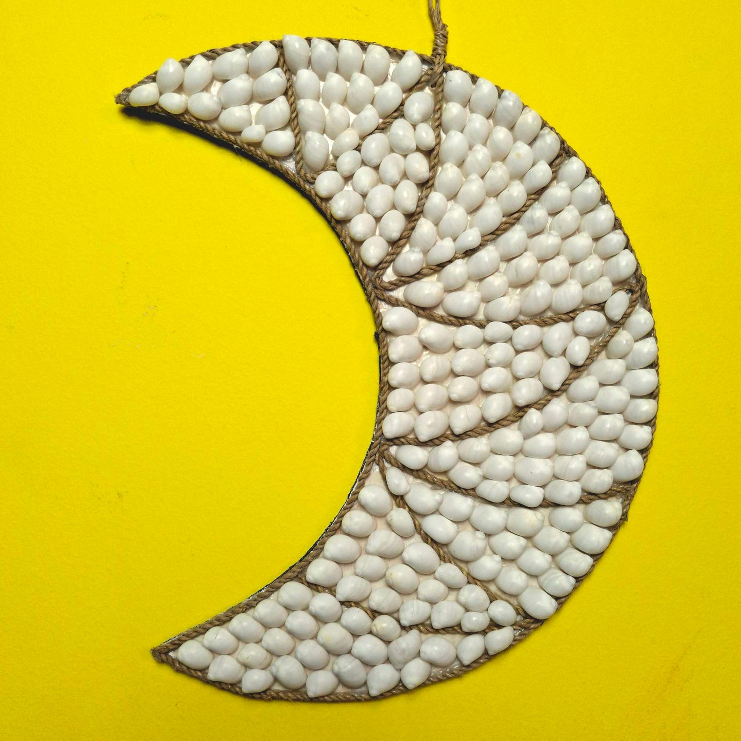 Decorazione etnica da parete luna e conchiglie di mare