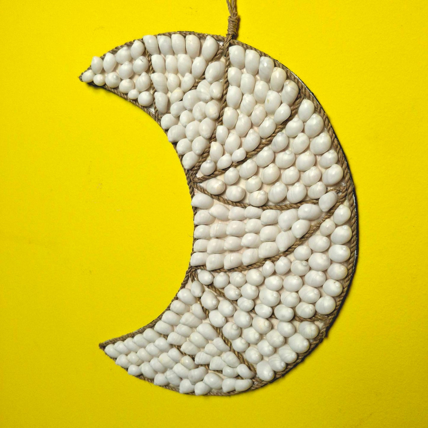 Decorazione etnica da parete luna e conchiglie di mare