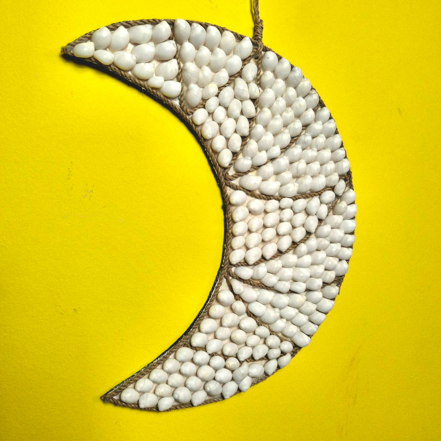 Decorazione etnica da parete luna e conchiglie di mare