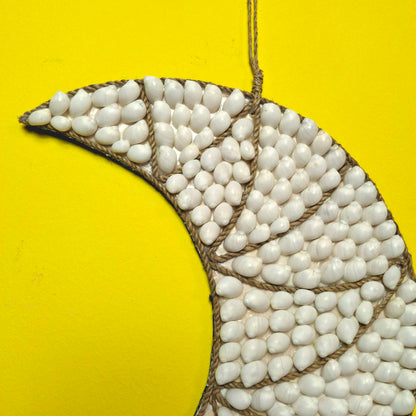 Decorazione etnica da parete luna e conchiglie di mare