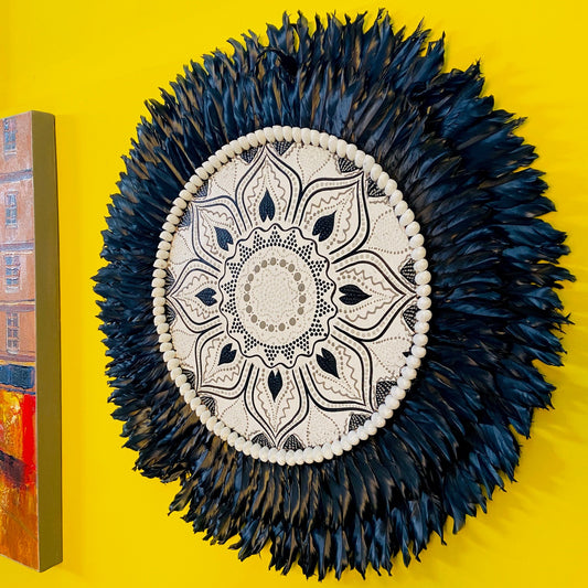 Mandala Ethnique Déco Coquillages Plumes Fleur de Lotus