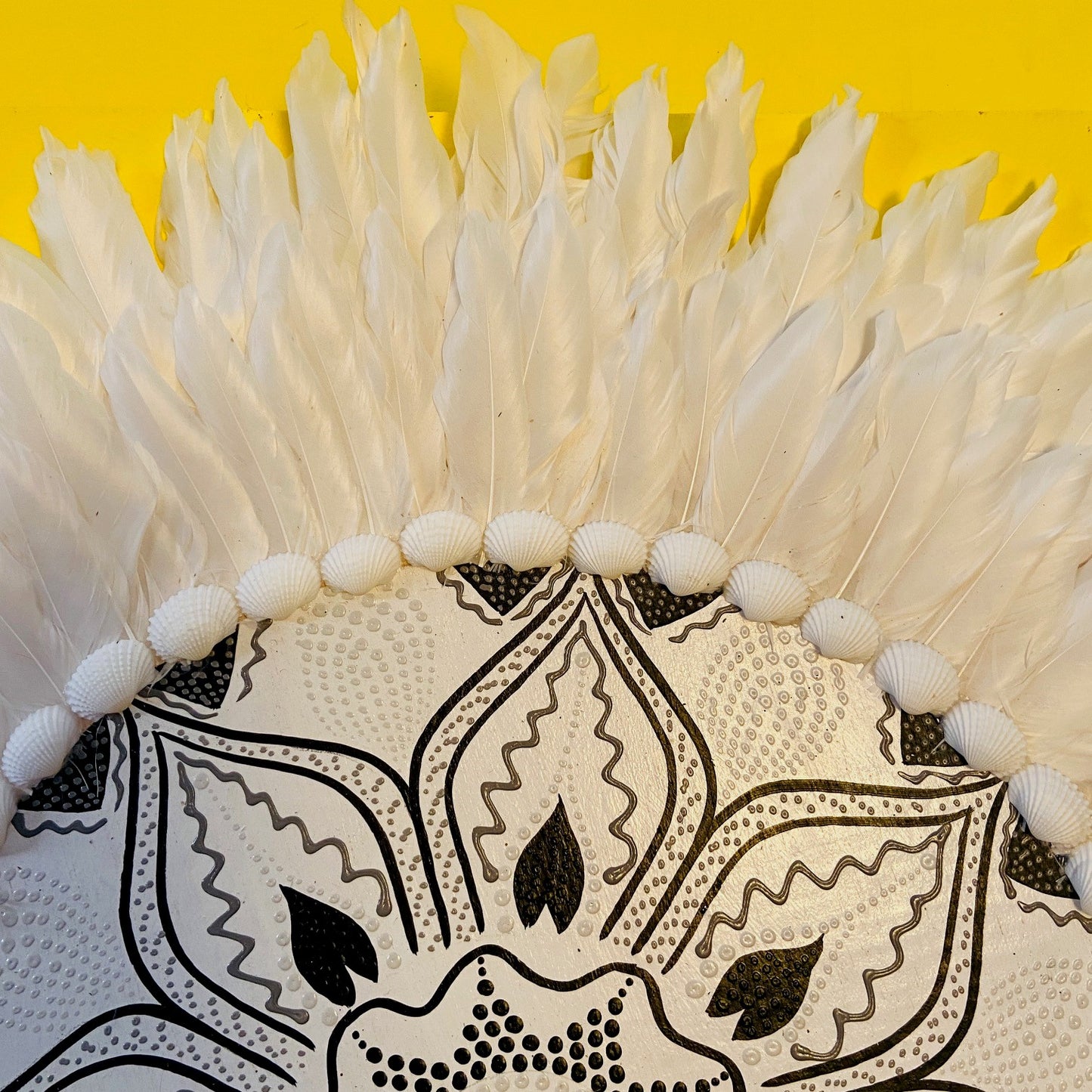 Mandala Ethnique Déco Murale Coquillages Plumes Lotus