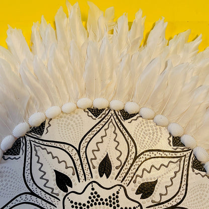 Mandala Ethnique Déco Murale Coquillages Plumes Lotus