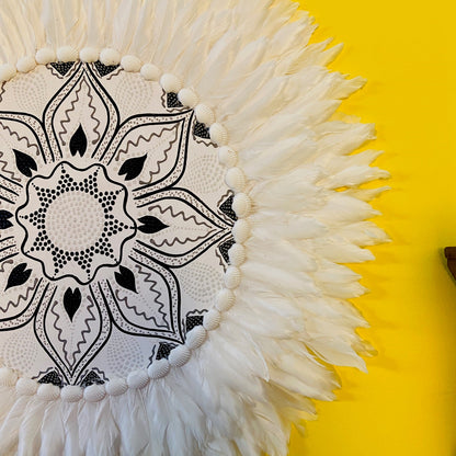 Mandala Ethnique Déco Murale Coquillages Plumes Lotus