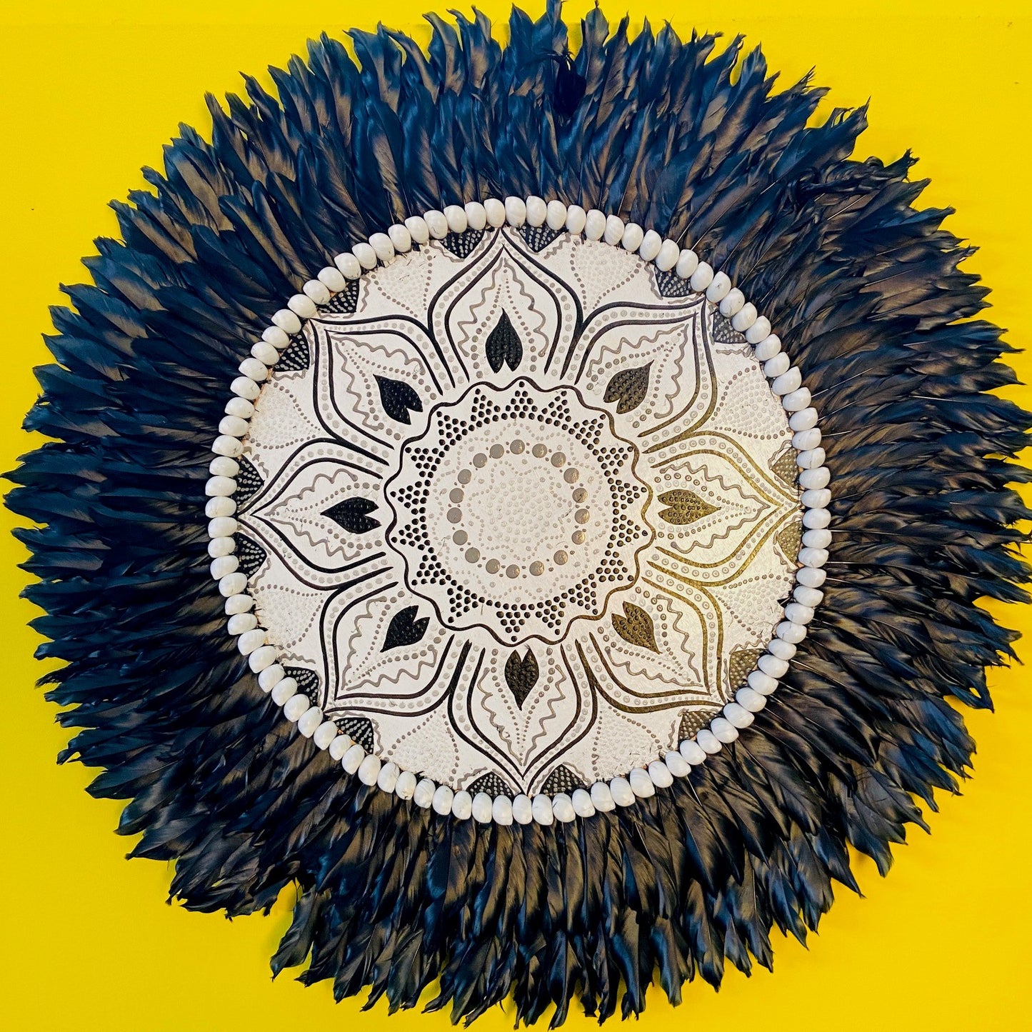 Mandala Ethnique Déco Coquillages Plumes Fleur de Lotus